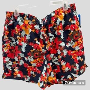 COLUMBIA Court Shorts 5” Blue & Orange Abstract Pattern NEW size Large
